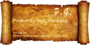 Podhorányi Gergely névjegykártya