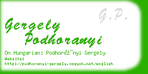 gergely podhoranyi business card
